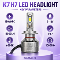Fabricante de Faros LED SFIDA K7 Súper Brillantes, Bombilla H7 de 150W 6000K LED con Cuatro Tubos de Cobre, Proveedor IP67