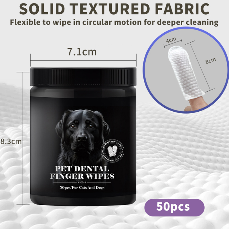 PeFort PW004 Pet Glove Wipes - Plant Extract Disposable Finger Wipes for Dog Cat Teeth Cleaning