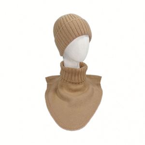 Conjunto de gorro y bufanda de lana tejida para mujer, 100% lana pura, nuevo, sin costuras, grueso, de dos piezas, para otoño e invierno - Product Image 1