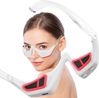 Herramienta para el Cuidado de los Ojos, 4 Modos, Control de Tiempo Automático de 10 Minutos, Luz Roja LED Antiarrugas y Masajeador de Bolsas para los Ojos con Microcorriente y Gafas