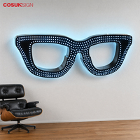 Enseigne lumineuse extérieure perforée COSUN avec logo personnalisé pour magasin d'optique