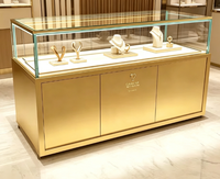 Vitrine à bijoux moderne de luxe GZowin, design 3D pour boutique, verre trempé, éclairage LED, construction en bois MDF durable