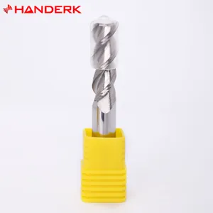 HANDERK diskon besar pemotong penggilingan CNC Soild Carbide 3 Flute End Mills untuk aluminium