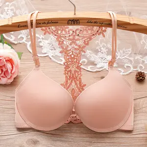 Fábrica de Vendas Diretas Design Exclusivo Encerramento Frontal Atacado Sutiã Underwire Lace Bralette Back Bras Correias Duplas Lace Hot Girl