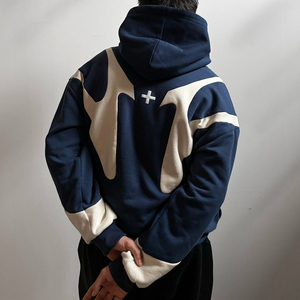 Felpe <span class=keywords><strong>con</strong></span> <span class=keywords><strong>Cappuccio</strong></span> Unisex Oversize Personalizzate <span class=keywords><strong>con</strong></span> Stampa a Rilievo, Zip e Blocchi di Colore in Poliestere/Cotone Pesante - Product Image 2