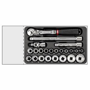 Juego de Llaves de Tubo 519/606CB, Kit de Llaves de 1/4, 3/8 y 1/2 Pulgadas, Métricas y Estándar, Herramientas de Reparación Mecánica - Product Image 1