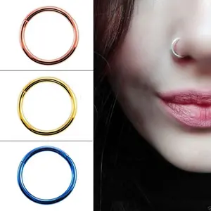 Newness 20G 18G 16G 14G Stainless Steel Hinged Segment Nose Clicker Body Piercing Jewelry