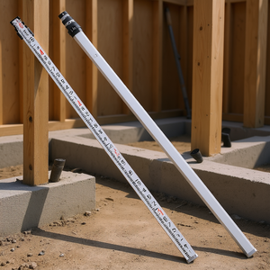 Varilla de Medición Telescópica de Aleación de Aluminio de 16 Pies y 4 Secciones, con Escala de 1/10 de Pulgada a Doble Cara y Nivel de Burbuja - Product Image 2