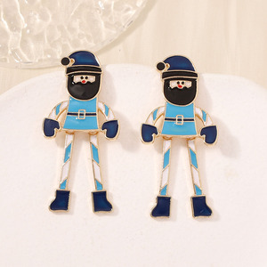 Pendientes de Santa Claus para Navidad, de aleación esmaltada, elegantes y a la moda, para uso diario de mujer - Product Image 2
