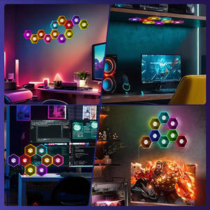Lámpara de Pared Hexagonal Inteligente RGB LEDEAST NY-QCJ, Control Inalámbrico BLE, Luz LED Ambiental para Configuración de Juegos, Decoración de Interiores del Hogar - Product Image 4