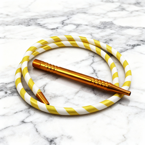 Tuyaux en plastique pour narguilé en aluminium à rayures jaunes et blanches, gel de silice, accessoires pour narguilé, narguilé, tabac, salon - Product Image 6