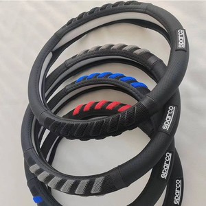 Housse de <span class=keywords><strong>volant</strong></span> de <span class=keywords><strong>voiture</strong></span> universelle en cuir de 38 cm, antidérapante, confortable, accessoire intérieur pour toutes les voitures - Product Image 2