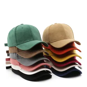 WD-A281 Suede Unisex Winter Soft Touch Baseball Cap Wool Plain Casual Custom 6 Panel Cap