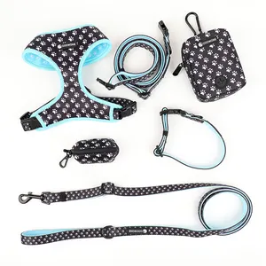 Dog Harness And Leash Set Reverse Dog Hunting Harness Collar Lead And Bow Tie Bundle Set Dog Harness Bundle