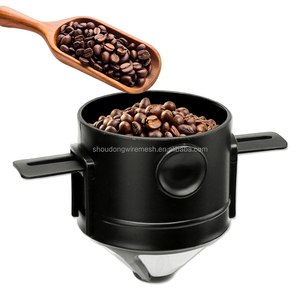 Taza de filtro de café plegable portátil de doble oreja, máquina reutilizable de acero inoxidable 304, compatible con el medio ambiente, Grado Alimenticio alto - Product Image 6