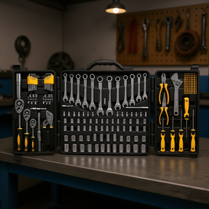 Juego de Herramientas Mecánicas de 207 Piezas, Vasos SAE y Métricos de 1/4, 3/8 y 1/2, Acero al Cromo Vanadio, Estuche Rígido - Product Image 2