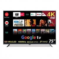 Téléviseur intelligent Weier LED mexicain 4K ultra-plat avec système Google Android Tizen Whale pour usage hôtelier, noir