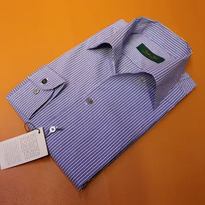 MTM One Piece Collar Shirt Tailor Custom Mens Casual Shirt Bespoke Business Formal Striped Shirt For Man
