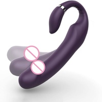 Vibrateur double moteur de type C à 10 fréquences pour point G, masseur anal et prostatique double vibrant pour couple adulte