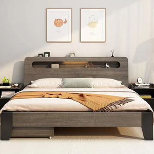 Base <span class=keywords><strong>de</strong></span> Cama Doble <span class=keywords><strong>de</strong></span> Madera Maciza con Mesa con Cajones - Product Image 3