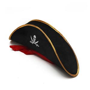 <span class=keywords><strong>Sombrero</strong></span> de <span class=keywords><strong>pirata</strong></span> negro de capitán de nueva moda para fiestas de Halloween <span class=keywords><strong>sombrero</strong></span> de fiesta festiva - Product Image 5