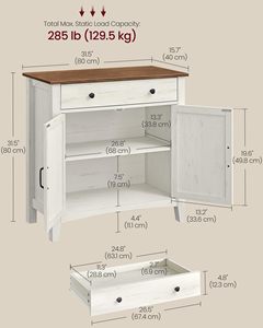 Buffet moderne SENYU pour café et cuisine avec tiroir, style campagnard, étagère réglable pour cuisine et salle à manger - Product Image 3