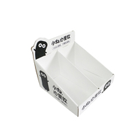 Support d'affichage pliable en carton ondulé pour comptoir avec impression de logo pour la vente au détail alimentaire