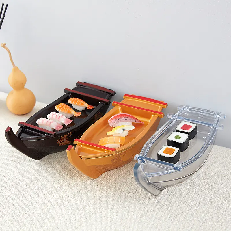 CYF02 Restaurant Tableware Can Put Dry Ice Sushi Platter Sashimi Platter Salmon Platter Japanese Dragon Boat