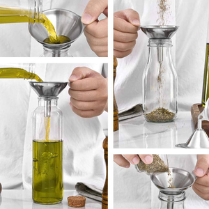 Conjunto de 3 Funis Pequenos de Aço Inoxidável para Cozinha, Vários Tamanhos, Ferramenta de Metal, Gadget de Cozinha para Garrafa e Lata - Product Image 4