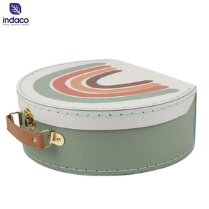 The new Nordic style rainbow semi-circular suitcase is a storage box suitable for <b>clothes</b> and items of newborns - Product Image 3