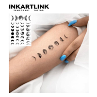 Autocollant de tatouage personnalisé phases de lune Cycle Lunar Galaxie Herbal 15 jours Semi-permanent Art corporel Bras Poignet Vente en gros