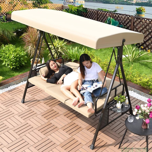 Sedia a Dondolo da Esterno con Telaio in Metallo, Design Moderno, con Tettuccio, Letto Sospeso - Product Image 1