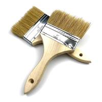 Manche en bois épais de haute qualité et brosse à peinture à cheveux épais de 4 pouces pour la construction
