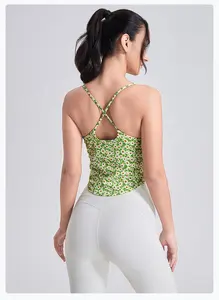 2024 nuovo gilet sportivo con parte superiore posteriore fissa per il Fitness abbigliamento da Yoga con bretelle stampate in tinta unita reggiseno intimo sportivo da donna