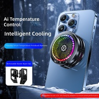 Refroidisseur de téléphone portable blanc, dissipateur thermique, ventilateur de refroidissement pour jeux, étui de refroidissement magnétique, LED RGB, léger, universel, radiateur de téléphone