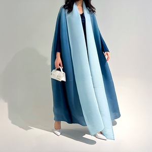 All'ingrosso abito a pieghe medio-orientale ampio Cardigan in tinta unita musulmano Maxi lungo scialle elegante Trench causale <span class=keywords><strong>Abaya</strong></span> - Product Image 1