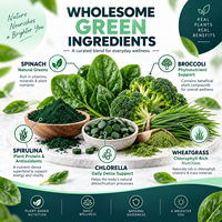 Gummies Verts Épinards Brocoli avec Mélange Superalimentaire Spiruline Chlorelle Herbe de Blé Bien-être Quotidien Marque Privée Vrac