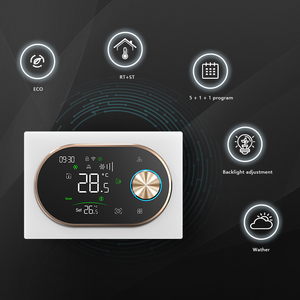 Bobina de ventilador de termostato de salida RS485 <span class=keywords><strong>LED</strong></span> Digital Wifi inteligente Tuya para control de temperatura de calefacción HVAC - Product Image 4