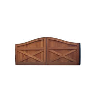 Puerta Batiente de Madera Premium Qifan con Refuerzo Diagonal en X – Estilo Rústico para Villa y Patio