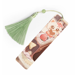 Custom Promotional Gift Set Animal Bone China Bookmark Anime Stationery Bookmarks With Tassel