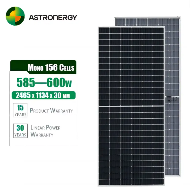 Astronergy 585-600W Dual Glass PERC Bifacial Solar Modules N-Type Topcon Half Cell for Industrial/Commercial PV Solar Projects