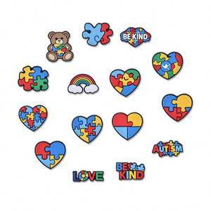 Set <span class=keywords><strong>de</strong></span> Charms para Zapatos con Diseño <span class=keywords><strong>de</strong></span> Pieza <span class=keywords><strong>de</strong></span> Rompecabezas <span class=keywords><strong>de</strong></span> Concienciación sobre el Autismo, Charms 'Be Kind' para Decoración <span class=keywords><strong>de</strong></span> Zapatos Tipo Clog - Product Image 5
