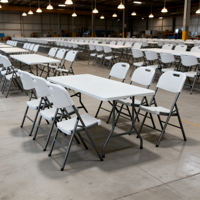 Table pliante en polyéthylène haute densité de 180 cm pour commande en gros, idéale pour les pavillons de station balnéaire