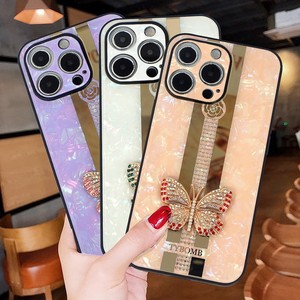 Coque Texture Luxe Style Strass 3D Arc Bande Métallique Lentille Diamant Protection Exacte Téléphone Cas pour iPhone - Product Image 3