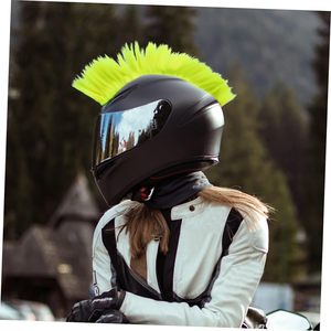 Casque de moto de haute qualité avec perruque Mohawk synthétique, perruque de cosplay vert clair, cheveux de casque Mohawk (casque non inclus) - Product Image 6