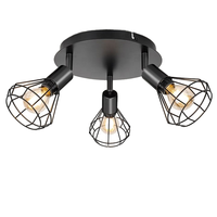 Échantillon Design E14 abat-jour cage en métal noir blanc plafonnier d'intérieur pour éclairage spot LED bureau à domicile