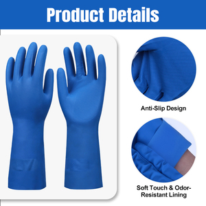 Gants en nitrile résistants aux produits chimiques XINGYU, 33 cm, antidérapants, longs, résistants aux acides, aux alcalis et à l'huile, pour la maison - Product Image 3