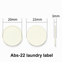 Carte d'accès ronde RFID NFC en ABS résistant à la température, 22 mm, étiquette de type pièce de monnaie ABS-22 pour l'industrie du linge et du textile