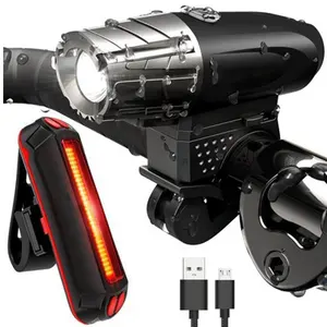 热卖USB可充电自行车前灯防水公路自行车安全手电筒LED自行车灯