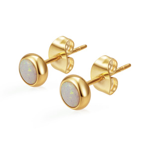 Pendientes de Moda Geométricos Redondos de Estilo Simple, Más Vendidos, de Acero Inoxidable, Modernos, Versátiles, con Circonitas de Colores - Product Image 2